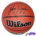 JOHN WOODEN UCLA BRUINS,HALL OF FAME,HOF,SIGNED NCAA BASKETBALL WITH PROOF AND COA
