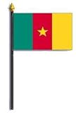 Cameroon Flag Rayon On Staff 4 in. x 6 in.