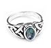 Sterling Silver Simulated Blue Topaz Celtic Knot Ring(Sizes 4,5,6,7,8,9)