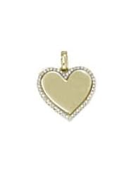 0.26ct Engraveable Heart 14k Gold Charm w/ Diamonds