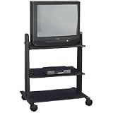 Large Monitor Cart, 36-1/2W x 25D x 44-52H, Black