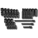 39 Piece 1/4in. Drive Standard And Deep Non-swivel, Swivel Metric Impact Socket Superset