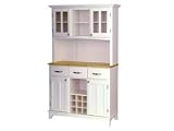 Review Homestyles  / Buffet with 2-Door Hutch - White/ Natural