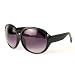Jackie Oversized Round Fashion Frame Sunglasses (Black & Smoke)