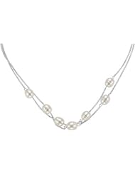 Jewelplus Freshwater Cultured Pearl Necklace Sterling Silver Necklace