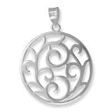 .925 Silver Round Scroll Design Pendant
