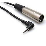 Hosa 2' Right Angle Stereo 3.5mm, 1/8, Mini Male to 3 Pin XLR male, XVM-102M