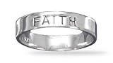 Rhodium Plated 4mm FAITH Band