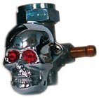 SkullCock for Harley Fuel Petcock Cover, Red Eyes, Fits Harleys '75-'01