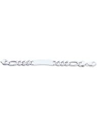 Sterling Silver Figaro ID Bracelet 8 Inches