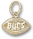 Tampa Bay Buccaneers Solid 14K Gold ''BUCS'' Pierced Football 1/4'' Pendant
