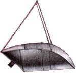 Kitchen & Housewares : Penn Scale 1030 V Scoop with Chain - Galvanized Steel 20 x 14 x 7