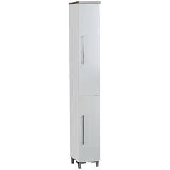 Ambientehome 54045 Hochschrank Ider wei� hochglanz / Alu transparent 31.3 x 25 x 192.5 cm