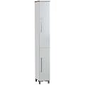 Ambientehome 54045 Hochschrank Ider wei� hochglanz / Alu transparent 31.3 x 25 x 192.5 cm