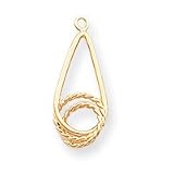 14k Polished and Twisted Teardrop Earrings Jackets - JewelryWeb