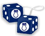 Official NFL National Football League Licensed Team Logo Fuzzy Dice shape Mirror Danglers - Indianapolis Colts