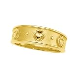 18K Yellow Gold Ladies' Claddagh Wedding Band