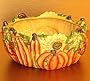 Fall Pumpkin And Sunflower Sculpted Bowl For Thanksgiving/Autumn Harvest