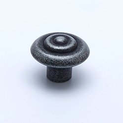 1 1/4'' Dia Knob w/Rings - Weathered Iron