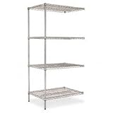 21Z9M9rcYzL. SL160  Industrial Wire Shelving Add On Unit, 4 Shelves, 36w x 24d x 72h, Silver