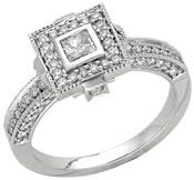 14K Wite Gold 3/4 Ct Tw Diamond Engagement