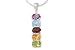 2 1/2 Carat Multigemstone Sterling Silver Pendant w/ Chain