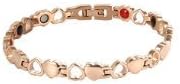 Enhance Life - Hearts of Love 4 Element Magnetic New Womens Stainless Steel Magnetic Therapy Bracelet - Free Removal Tool