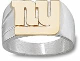 New York Giants 1/2" 14KT Gold "ny" Two Tone Mens Ring (Size 10) - Sterling Silver Jewelry