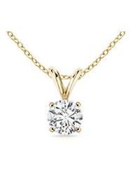 0.25 ct Round Diamond V-Bale Pendant Necklace
