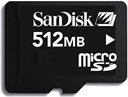 SANDISKメモリーカード Transflash 512MB/サイズ:15x11x1mm・microSDアダプター付属 SDQCJP-512(家電/エレクトロニクス)