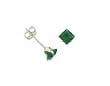 Sterling Silver 4mm Princess-Cut CZ Fashion Birthstone Earring in 4 Prong Setting, May