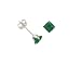 Sterling Silver 4mm Princess-Cut CZ Fashion Birthstone Earring in 4 Prong Setting, May