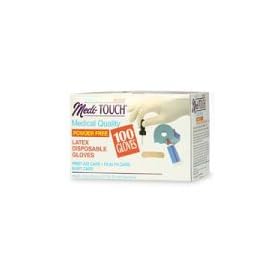Medi-Touch 14-1587  Powder Free Disposable Latex Gloves, Bilingual Packaging (English/Spanish), Large, 100