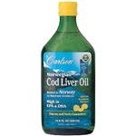 Carlson Labs Norwegian Natural Vitamin E Cod Liver Oil, Lemon, 16.9 ounce Glass Bottle
