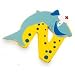 N for Nurse Dolphin - Wooden animal alphabet letter