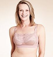 Post Surgery Floral Lace Jacquard Print Padded Bra with Modal