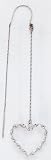 14kt White Threader Earrings w/ Heart - ES1794