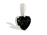 14K White Gold Genuine Heart Black Onyx Pendant