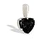 14K White Gold Genuine Heart Black Onyx Pendant