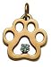 14k Puppy Paws Pendant with a March, Aquamarine Gemstone
