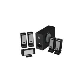 Logitech S-500 PC multimedia home theatre speaker system - 35 Watt (Total) - silver, midnight black