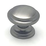 Cabinet Knob, Euro Classica, Brushed Tin Finish