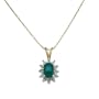 10kt Emerald and Diamond Set of Earrings & Pendant on an 18 inch Rope Chain