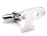 Personalized Silver My Initials Alphabet/Letter P Cufflinks Formal Wear