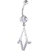 Crystalline Gem ARIES Zodiac Sign Dangle Belly Ring
