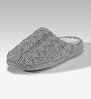 Per Una Cable Knit Faux Fur Mule Slippers