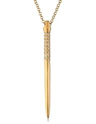 Sam Edelman Elongated Pave Gold Pendant Necklace, 18"