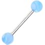Barbell - Light Blue MARBLE Tongue Ring