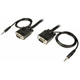 Cables Unlimited PCM-2240-50 SVGA Cable With 3.5mm Male to Male Audio (50 Feet, Black)