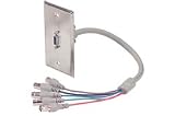 Wallplate Assembly HD15 Female to (5) BNC Female Pigtail